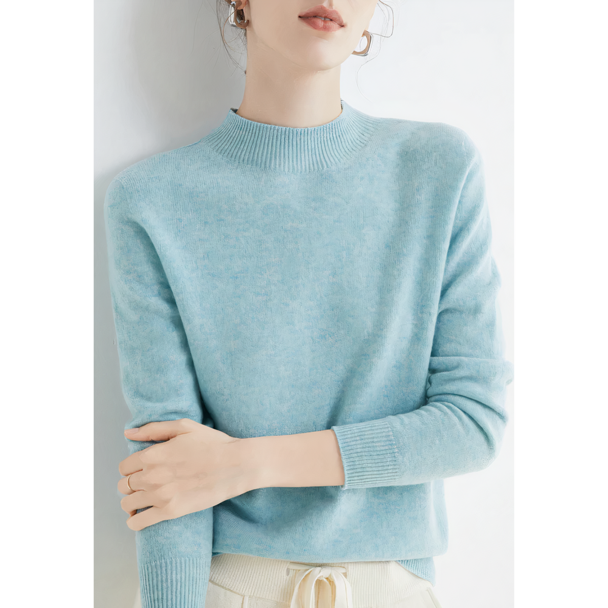 Damen Strickpullover Mit Kurzem Ausschnitt
