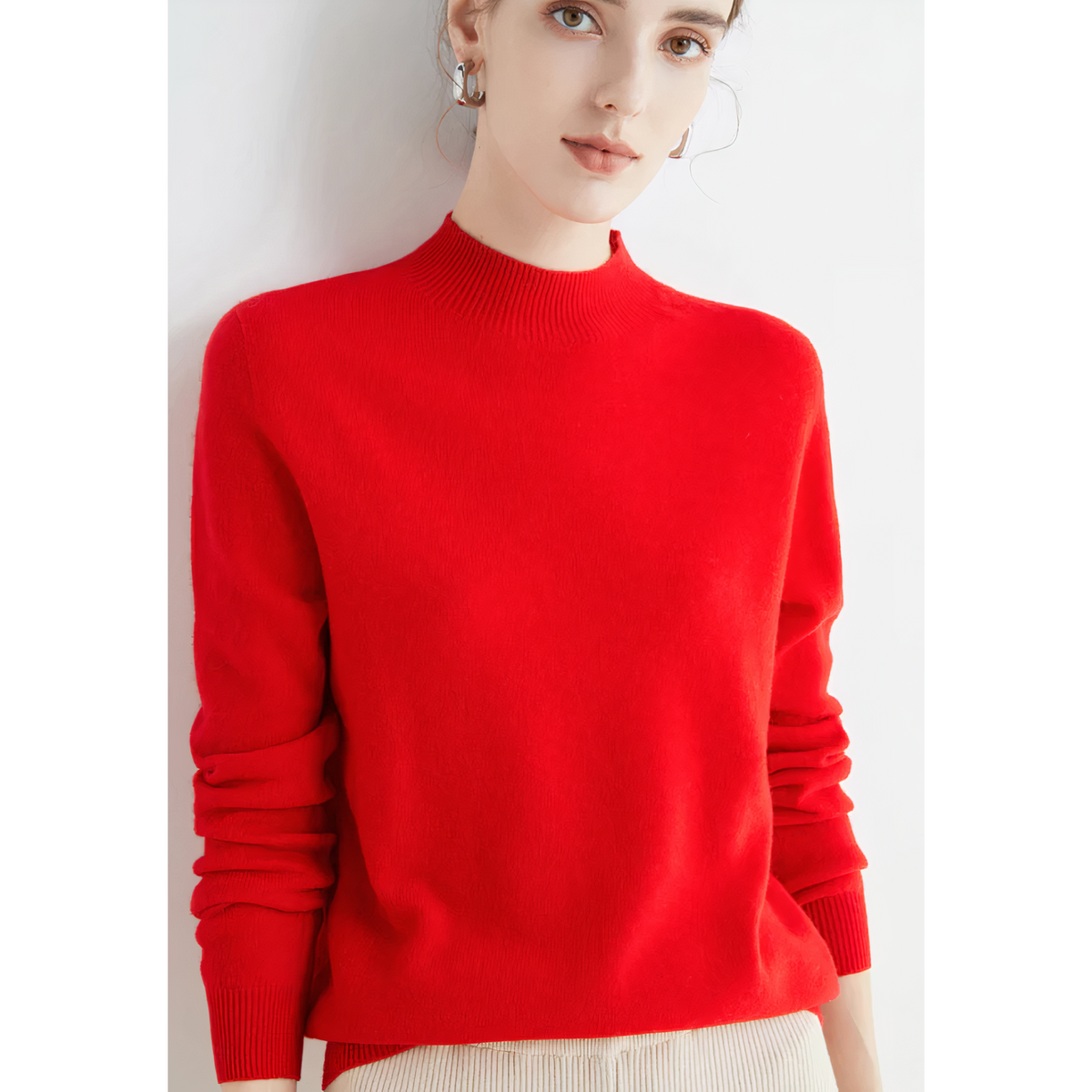 Damen Strickpullover Mit Kurzem Ausschnitt