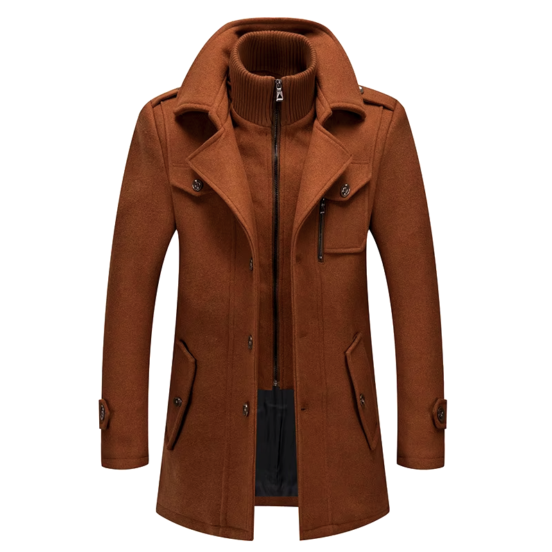 Eleganter Wintermantel mit hohem Kragen aus Wollmischung