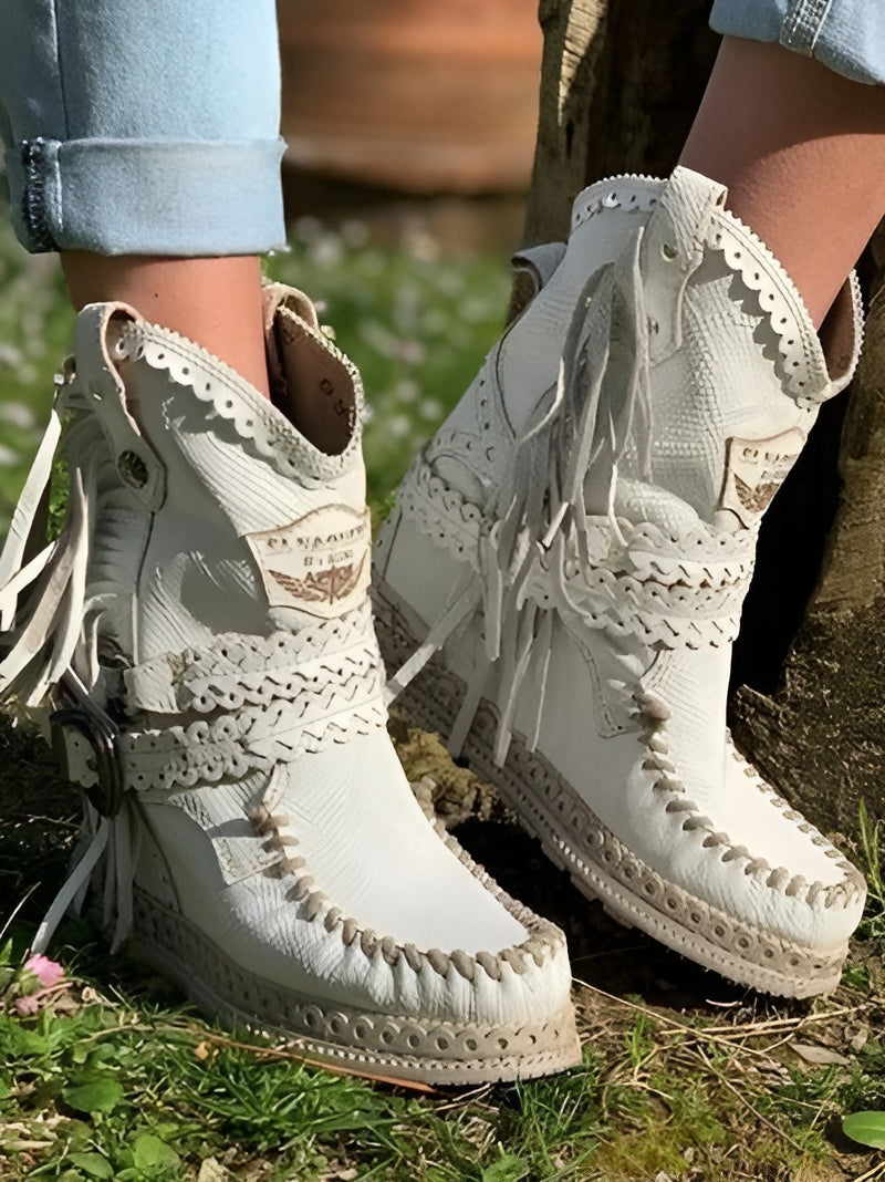 Western Stiefeletten Mit Fransen Im Boho Stil