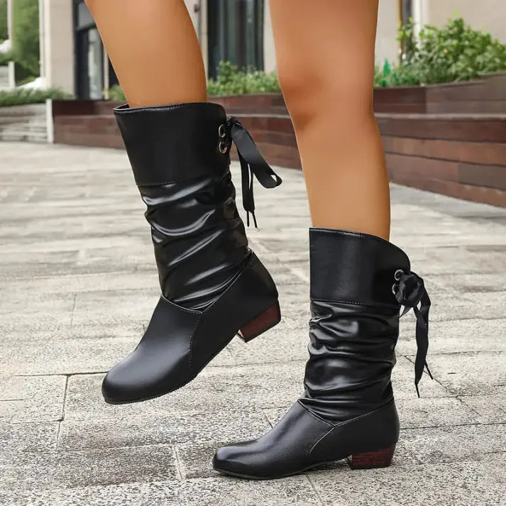 Orthopädische Damen Schnürstiefeletten Mit Stabilem Absatz