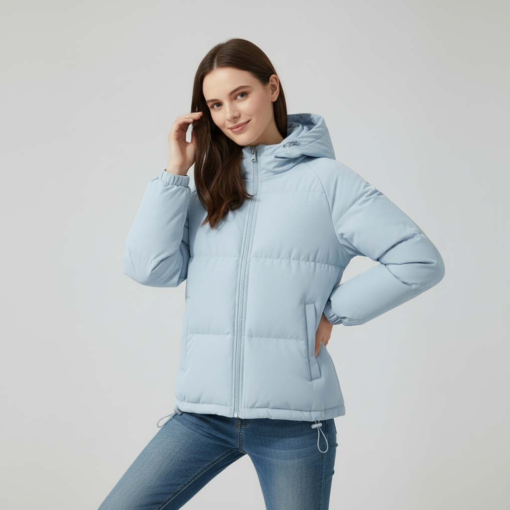 Gefütterte Damen Winterjacke Mit Kapuze