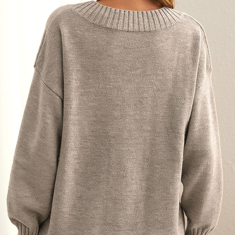 Damen Strickpullover Mit V Ausschnitt
