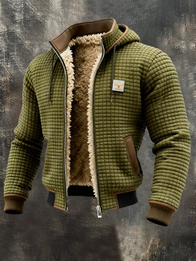 Gefütterte Winterjacke mit Fleece und Steppung für Herren