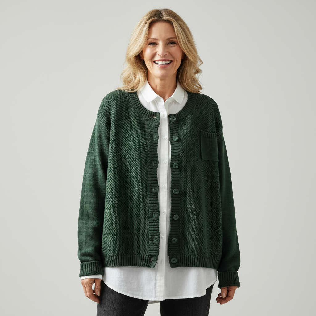 Cardigan en maille douillet avec poche poitrine