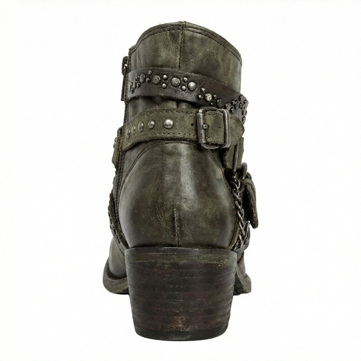 Damen Stiefeletten im Vintage Look mit Kettendetail