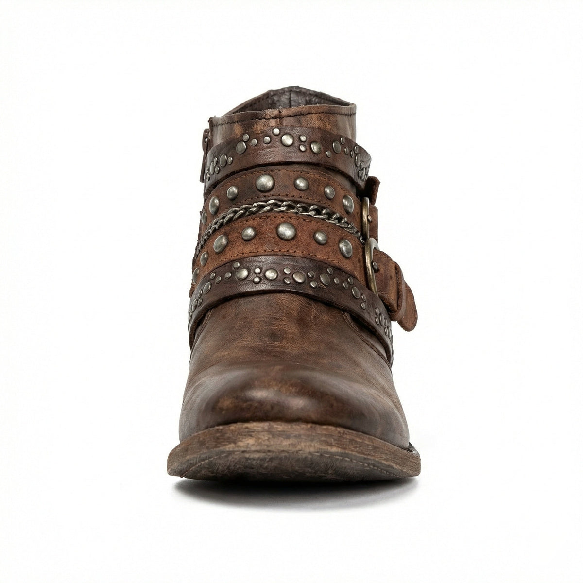 Damen Stiefeletten im Vintage Look mit Kettendetail