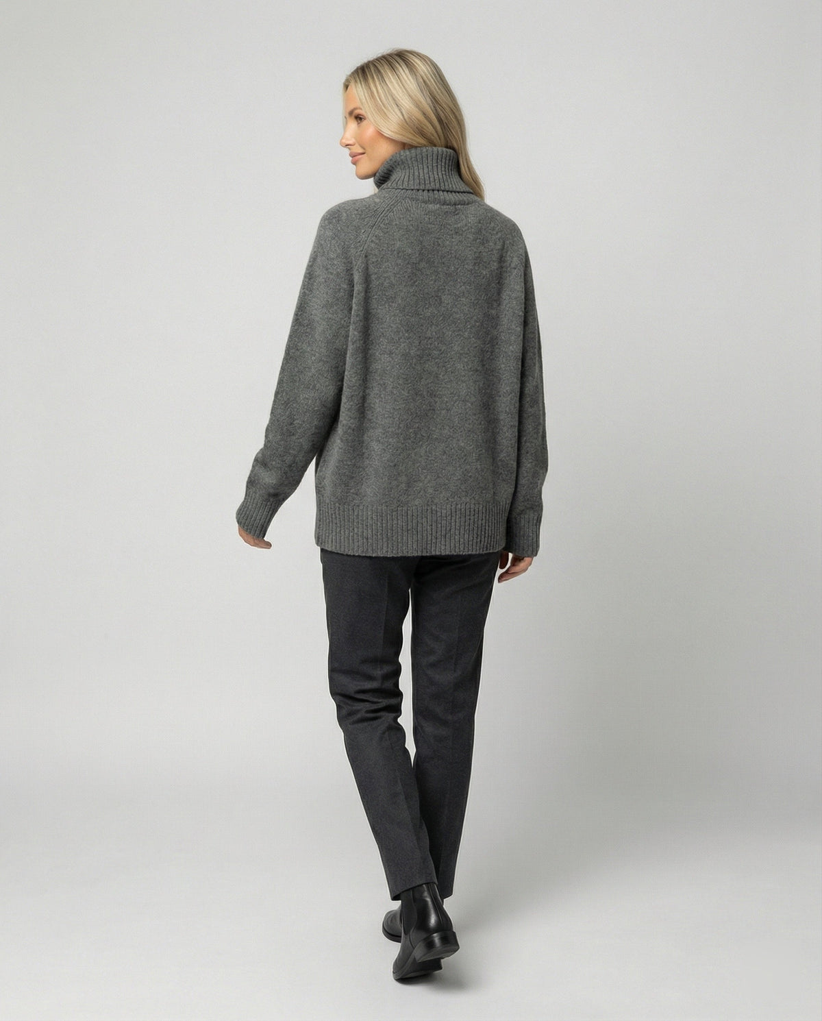 Lässiger Damen Rollkragenpullover Mit Weiter Passform