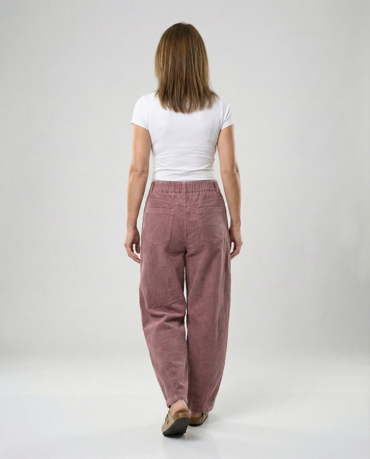 Weite Damen Cordhose mit Hohem Bund