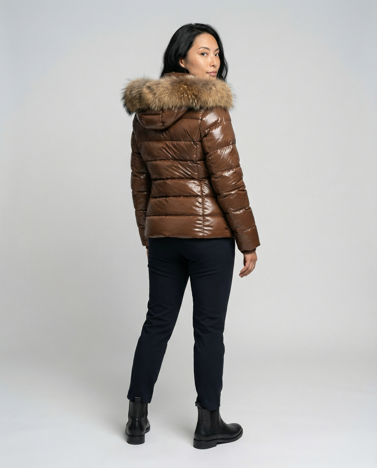 Damen Winter Steppjacke mit Abnehmbarer Kapuze