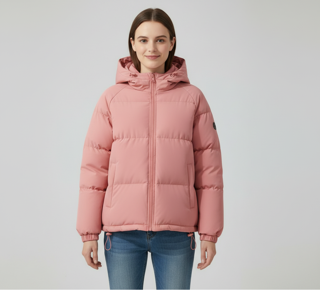 Gefütterte Damen Winterjacke Mit Kapuze