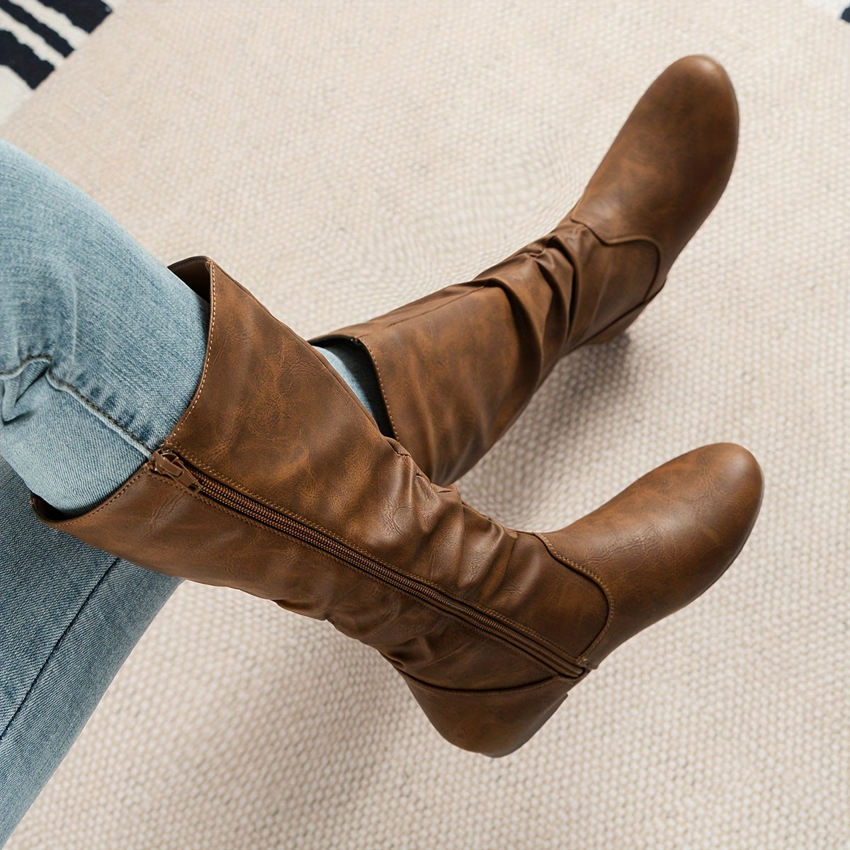 Flache Damen Stiefeletten Mit Seitlichem Reißverschluss
