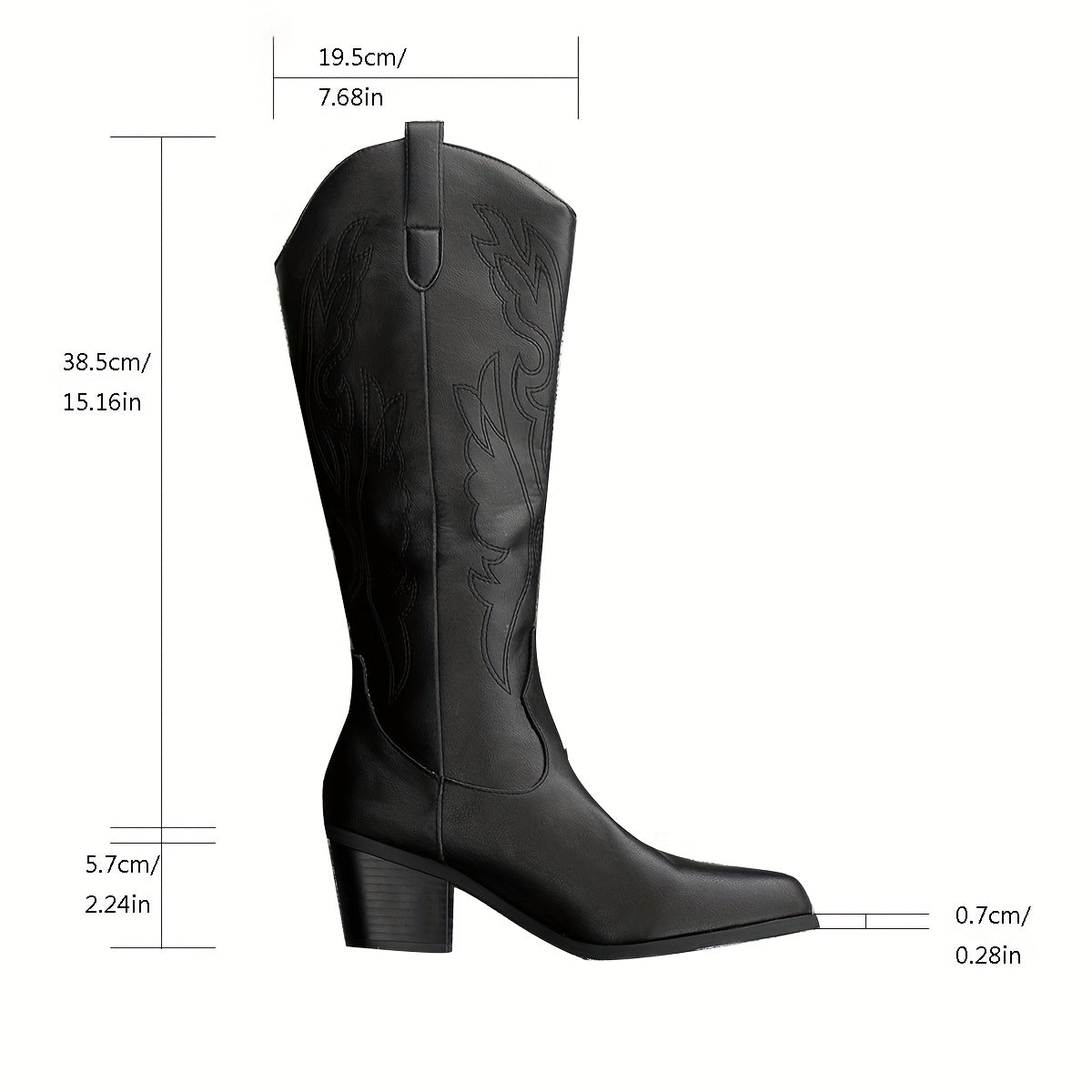 Kniehohe Damen Westernstiefel Für Breite Waden