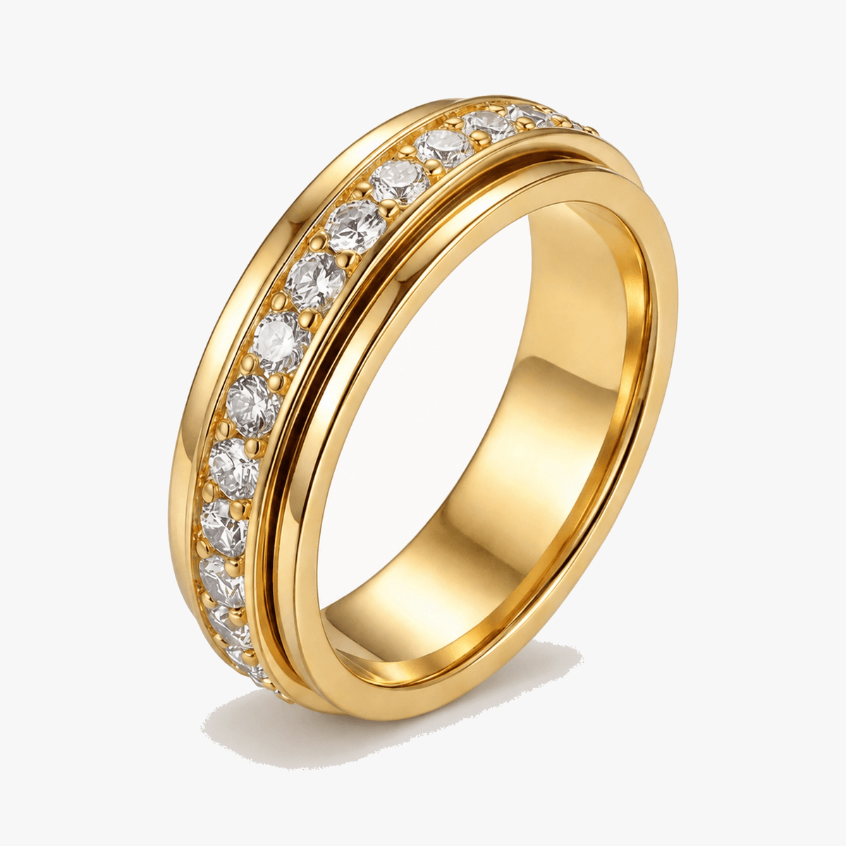 Drehbarer Spinner Ring mit Zirkonia Steinen