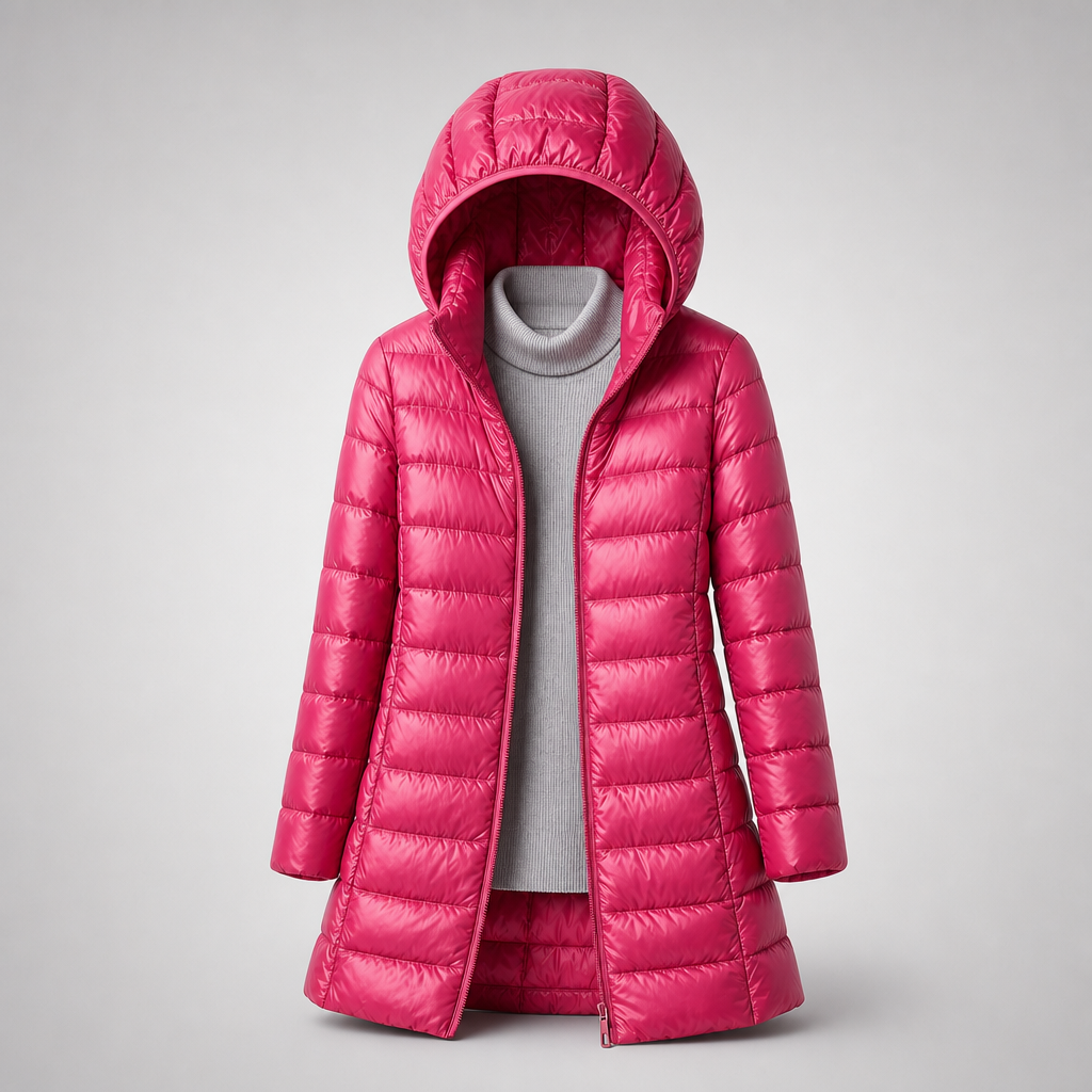 Ultraleichte Damen Steppjacke mit Abnehmbarer Kapuze