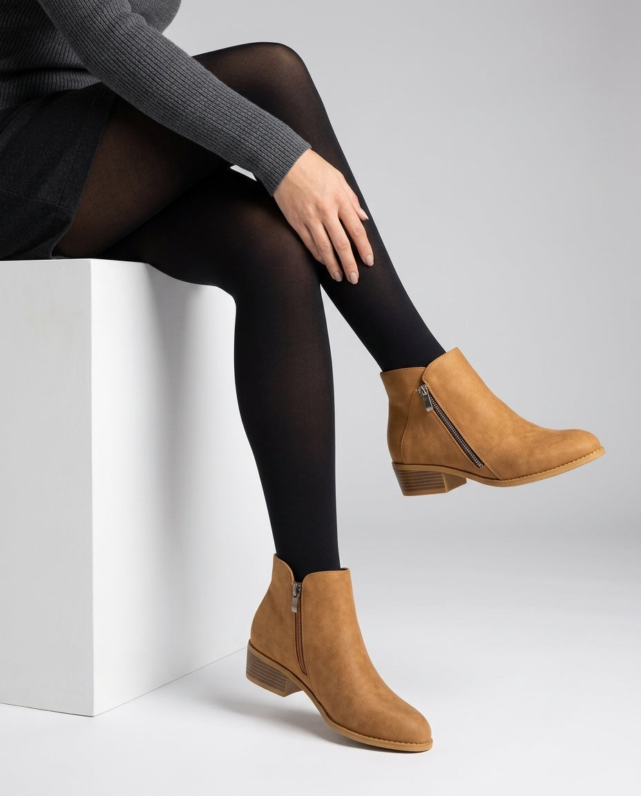 Ankle Boots Mit Stabilem Blockabsatz