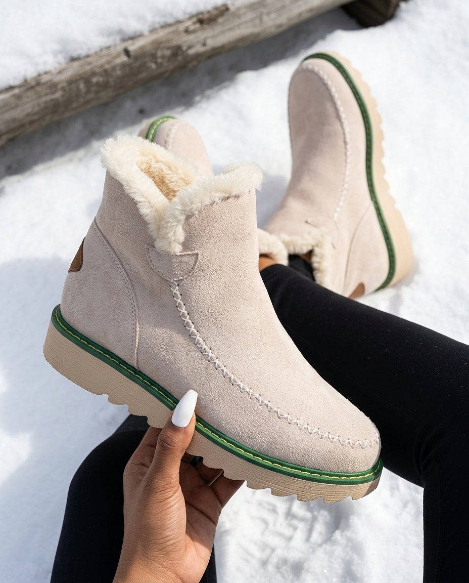 Warm Gefütterte Plateau Boots Mit Griffiger Sohle