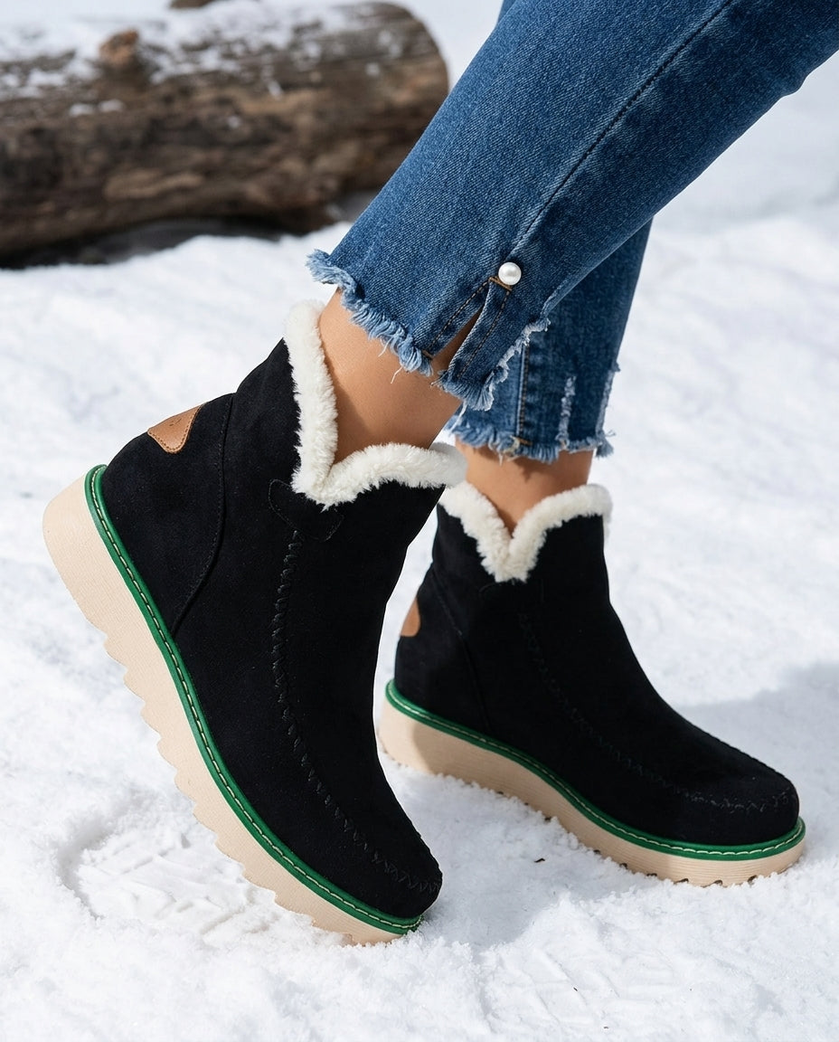 Warm Gefütterte Plateau Boots Mit Griffiger Sohle