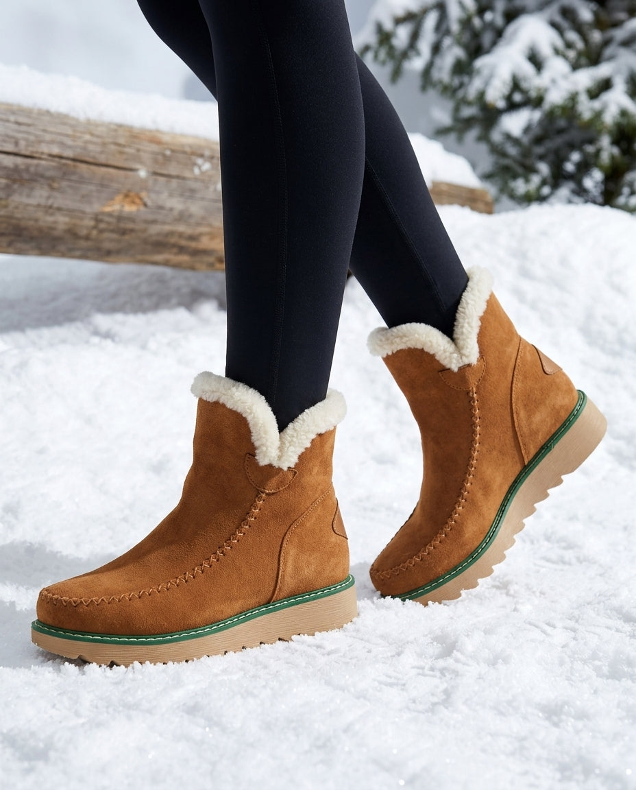 Warm Gefütterte Plateau Boots Mit Griffiger Sohle