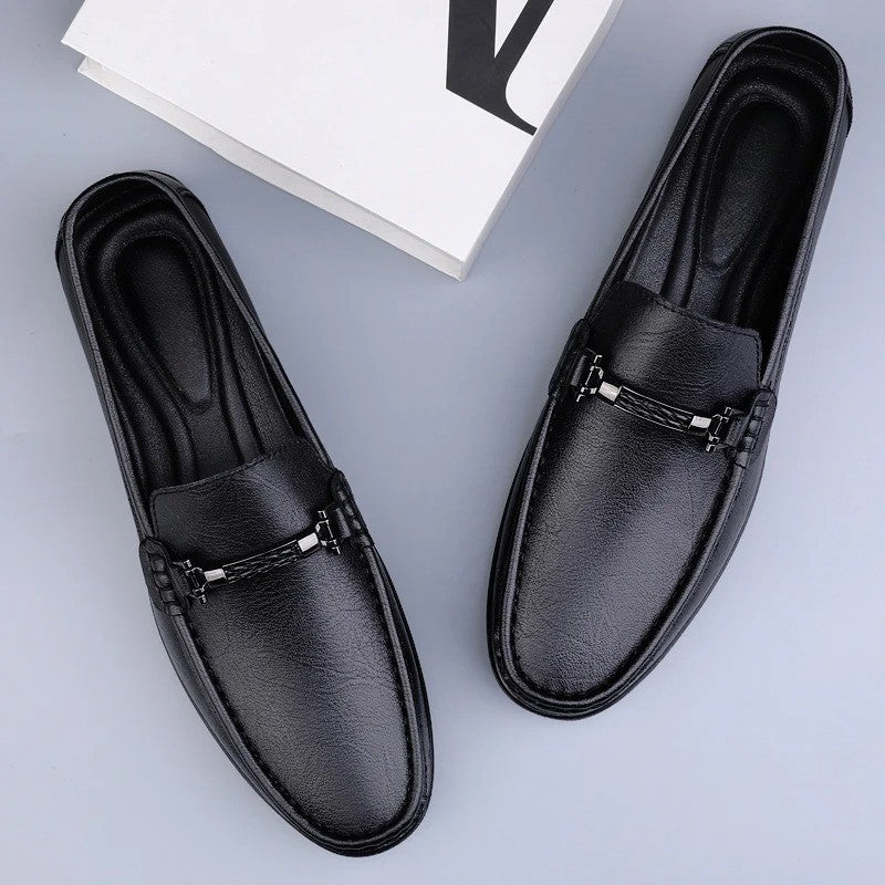 Pienza Echtleder-Loafer Mit Metallseil-Akzent