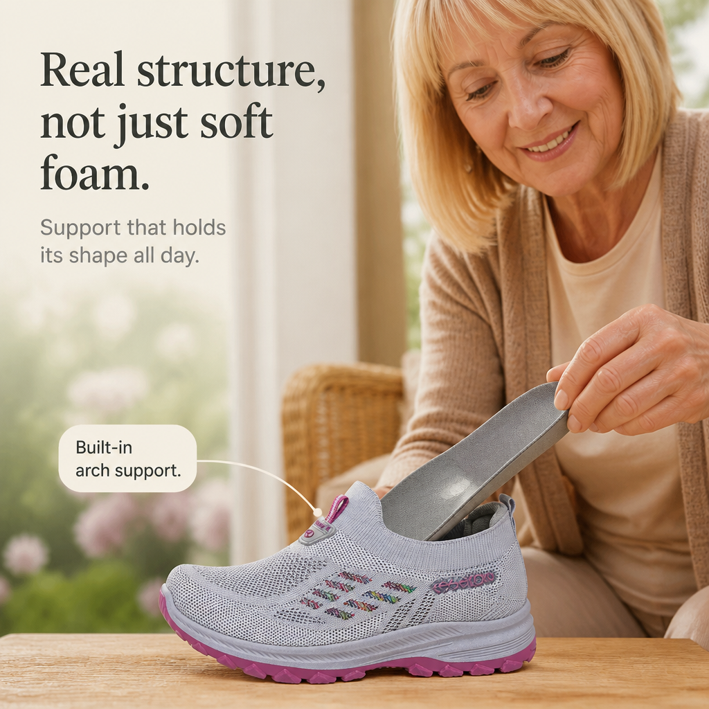 Weite Damen Stretch Strick Slip-On Sneaker