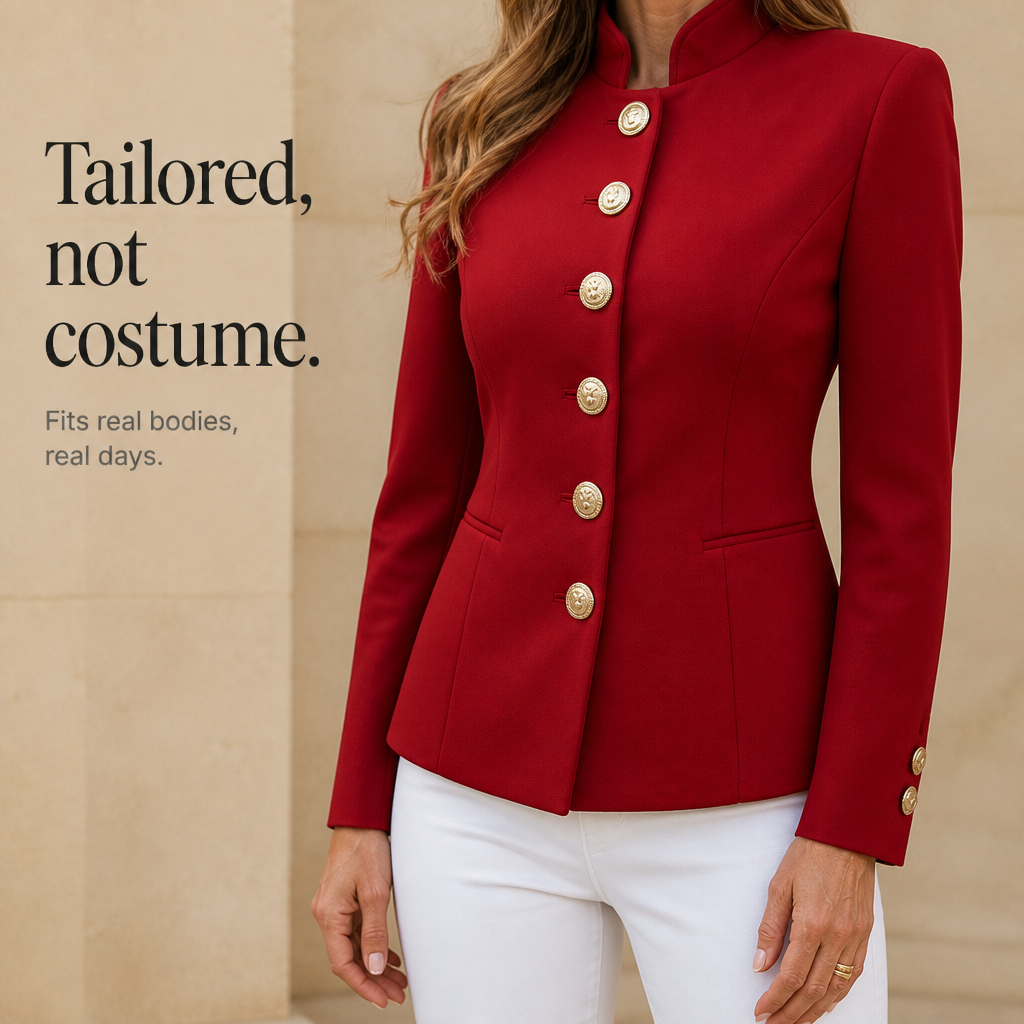 Verity | Gold Button Tailored Military Blazer