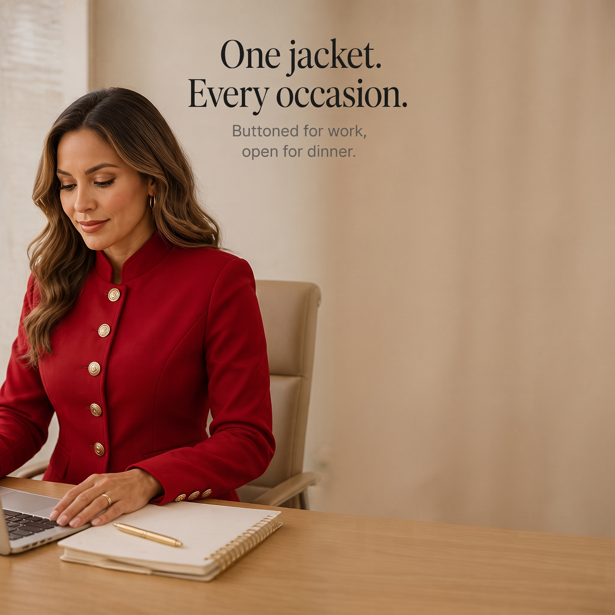 Verity | Gold Button Tailored Military Blazer