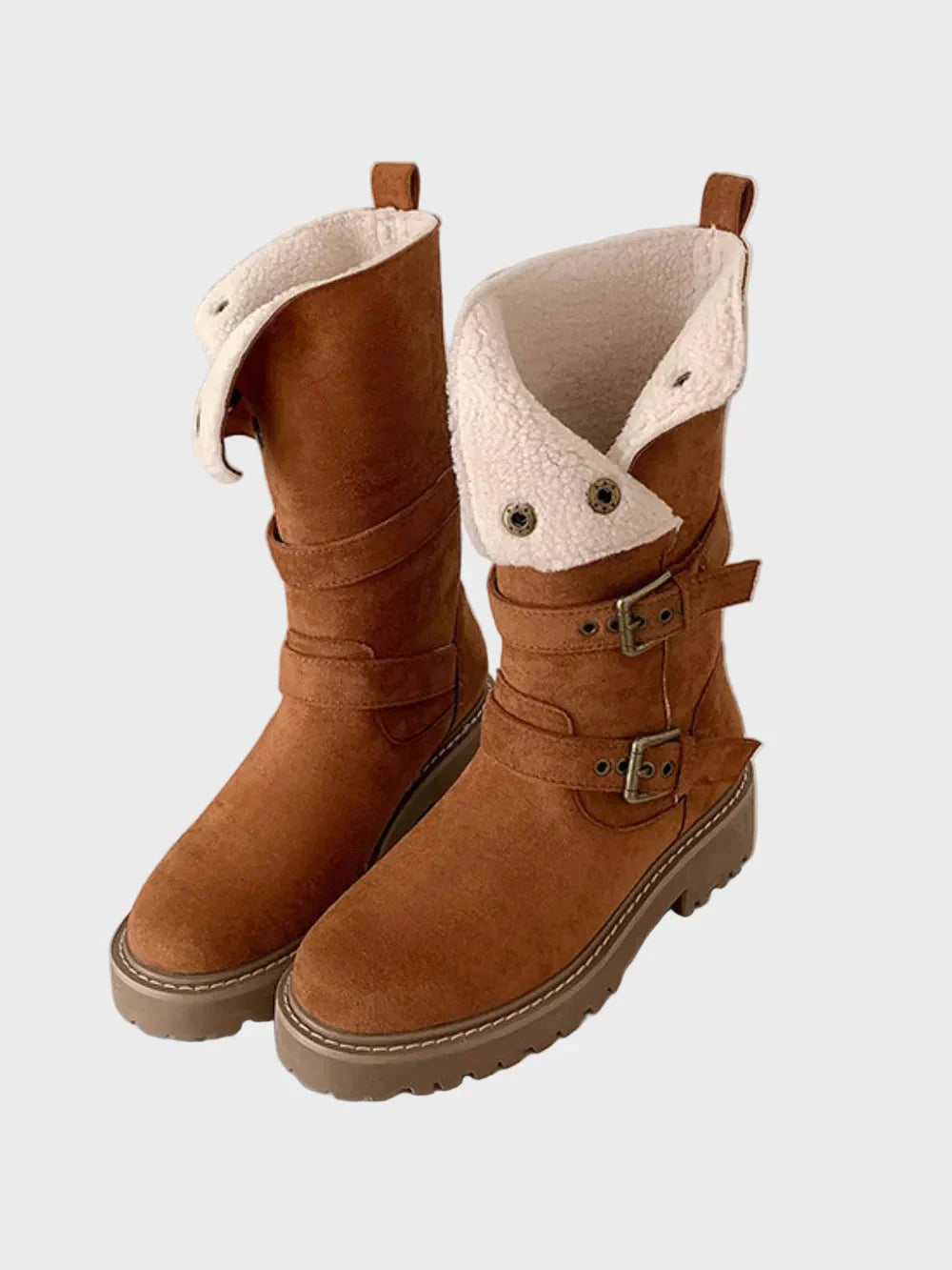 Hohe Damen Winterstiefel Mit Kunstfellfutter