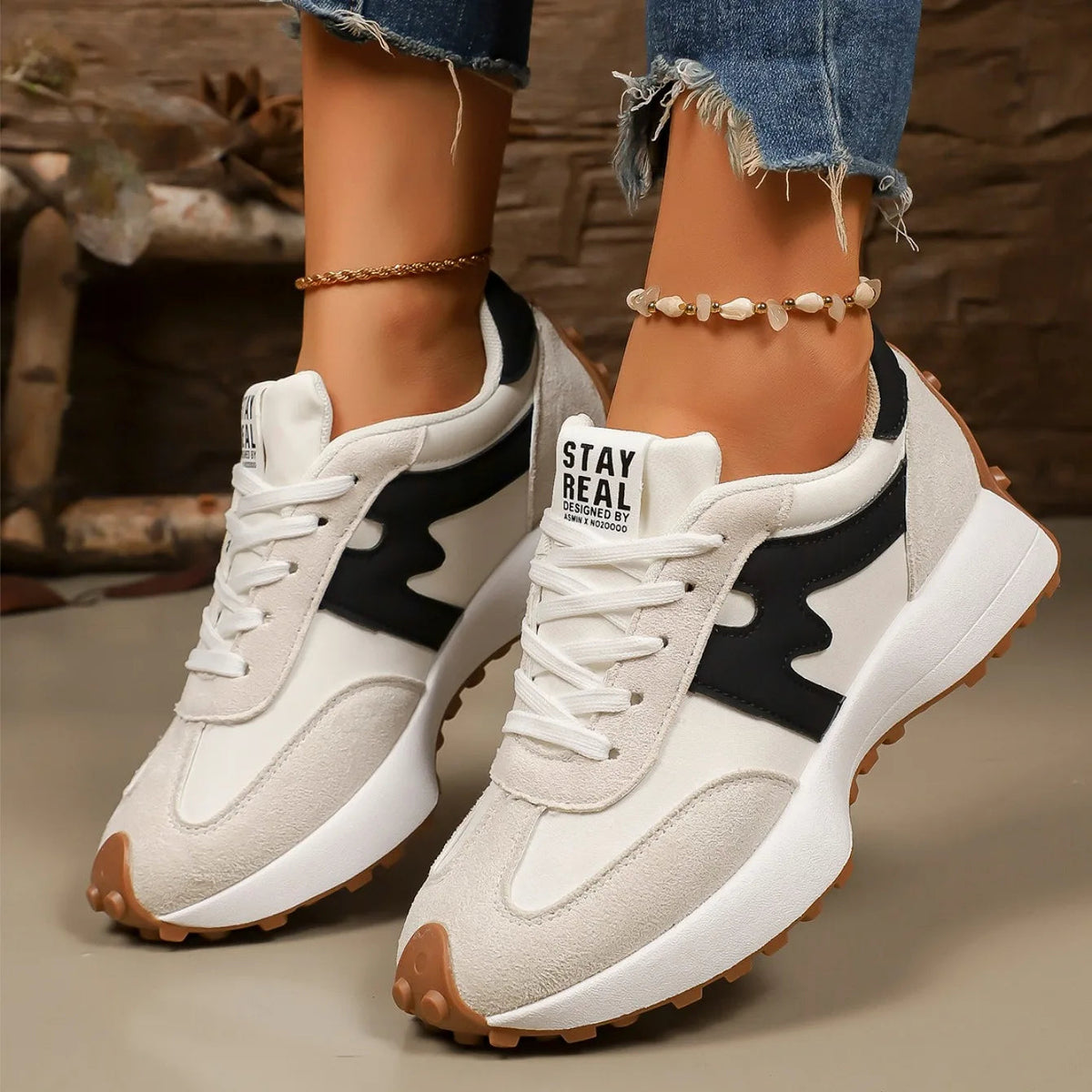 Damen Plateau Sneaker zum Schnüren