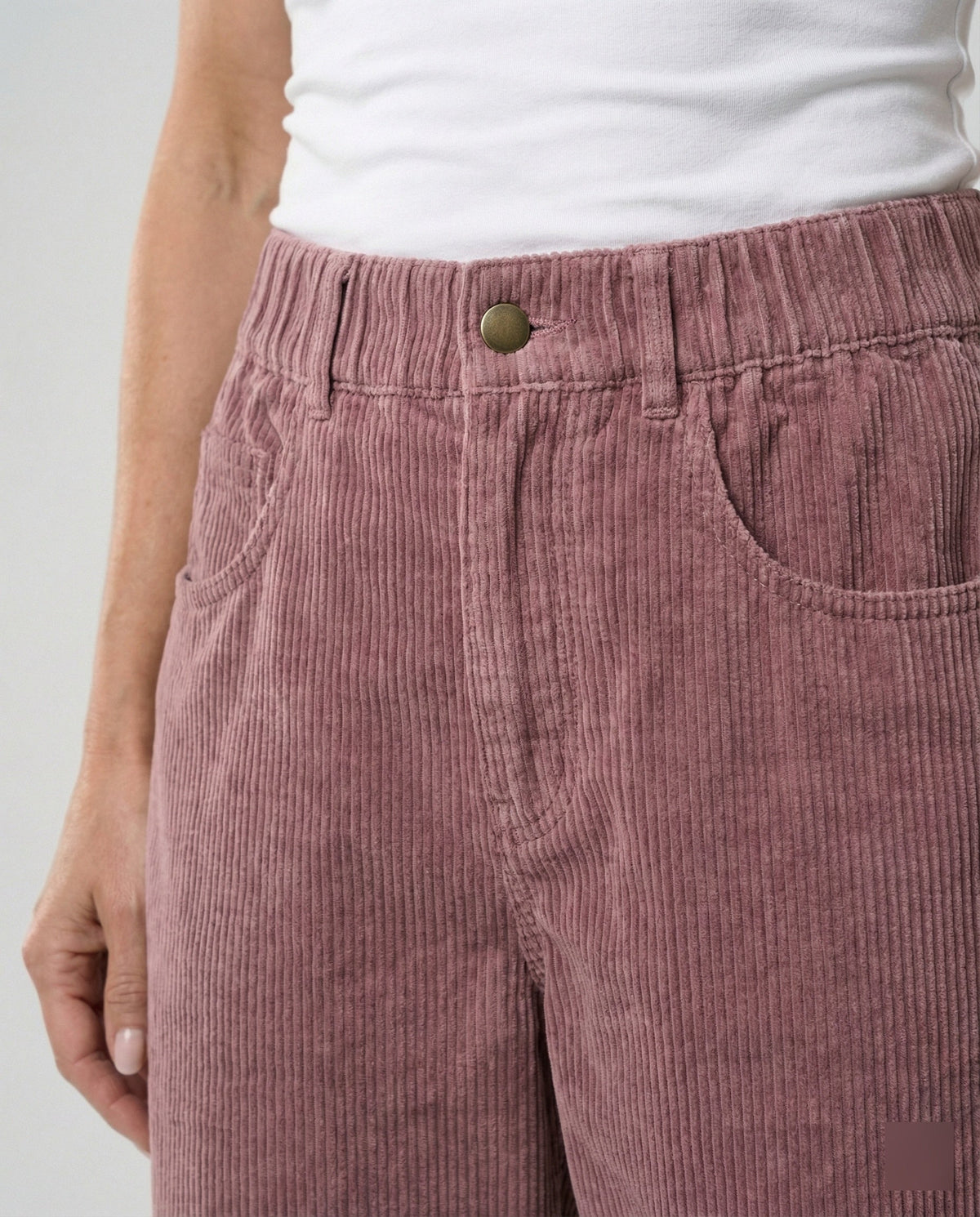 Weite Damen Cordhose mit Hohem Bund