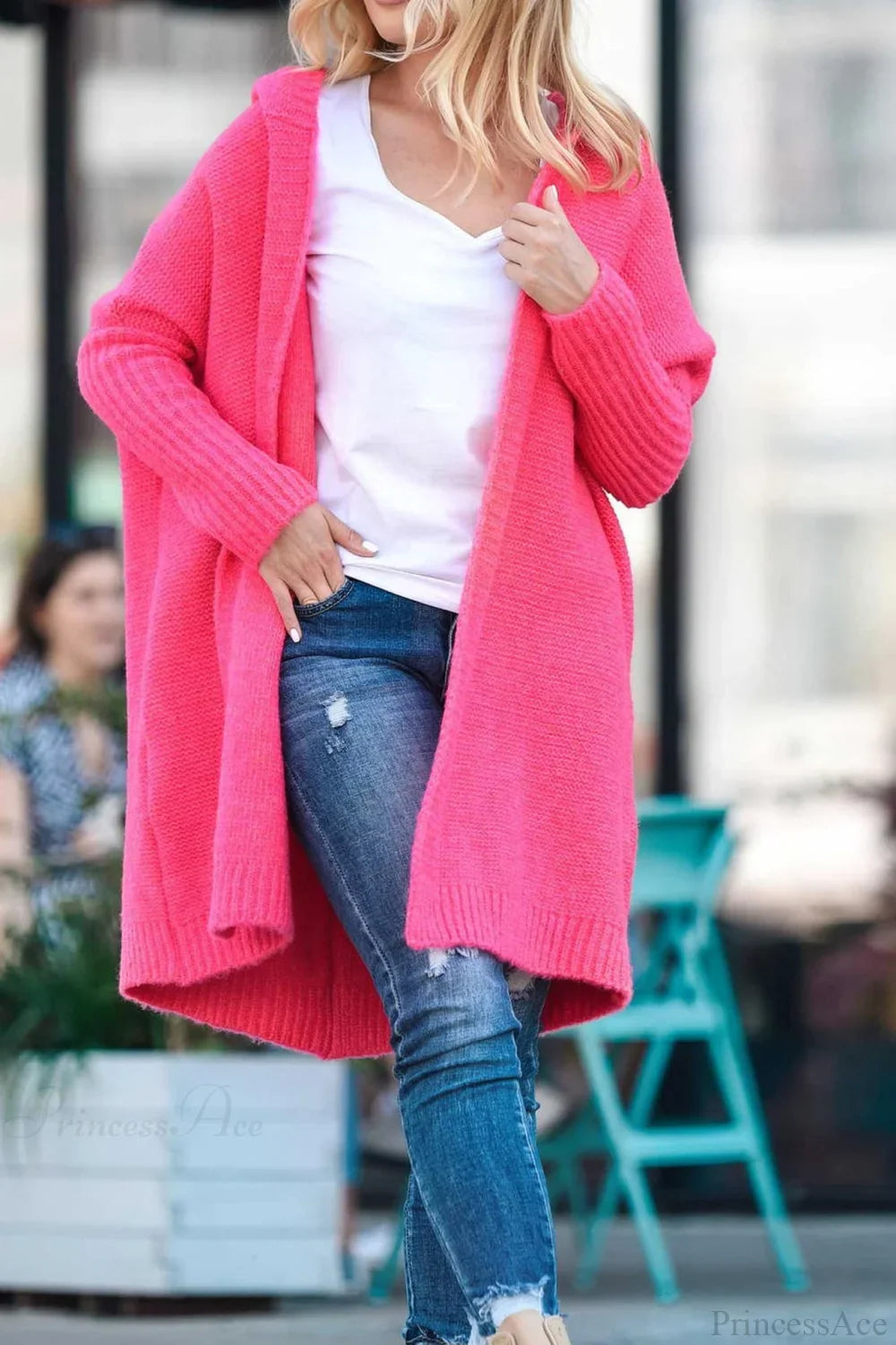 Strickjacke mit Colourblock-Design und Reverskragen