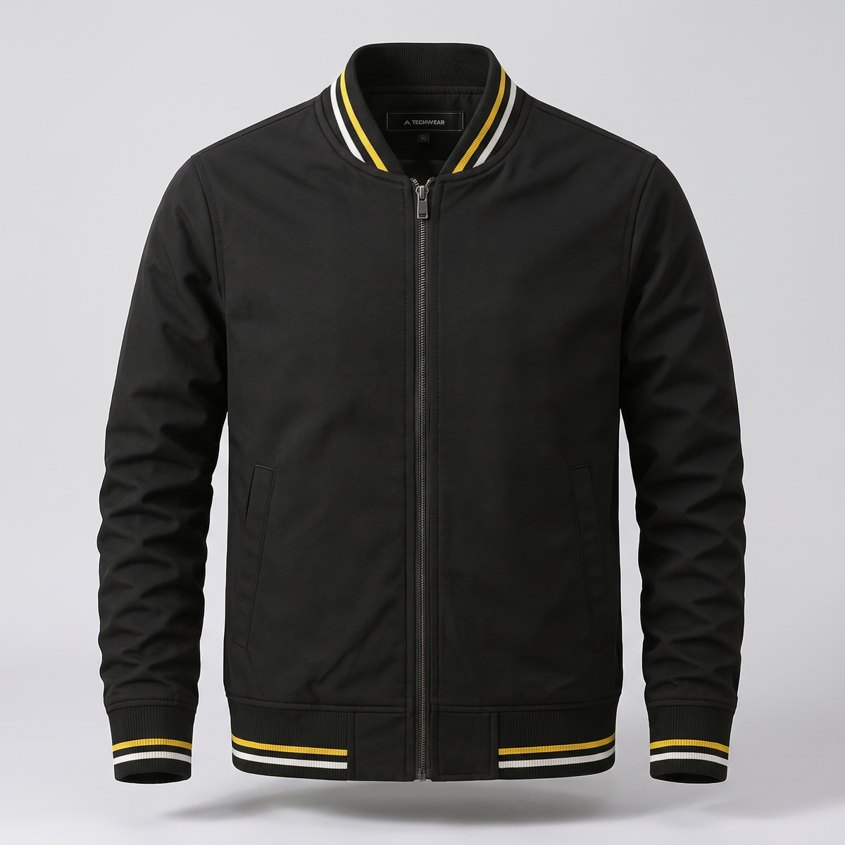 Herren Leichtjacke mit Zipp und Rippbündchen