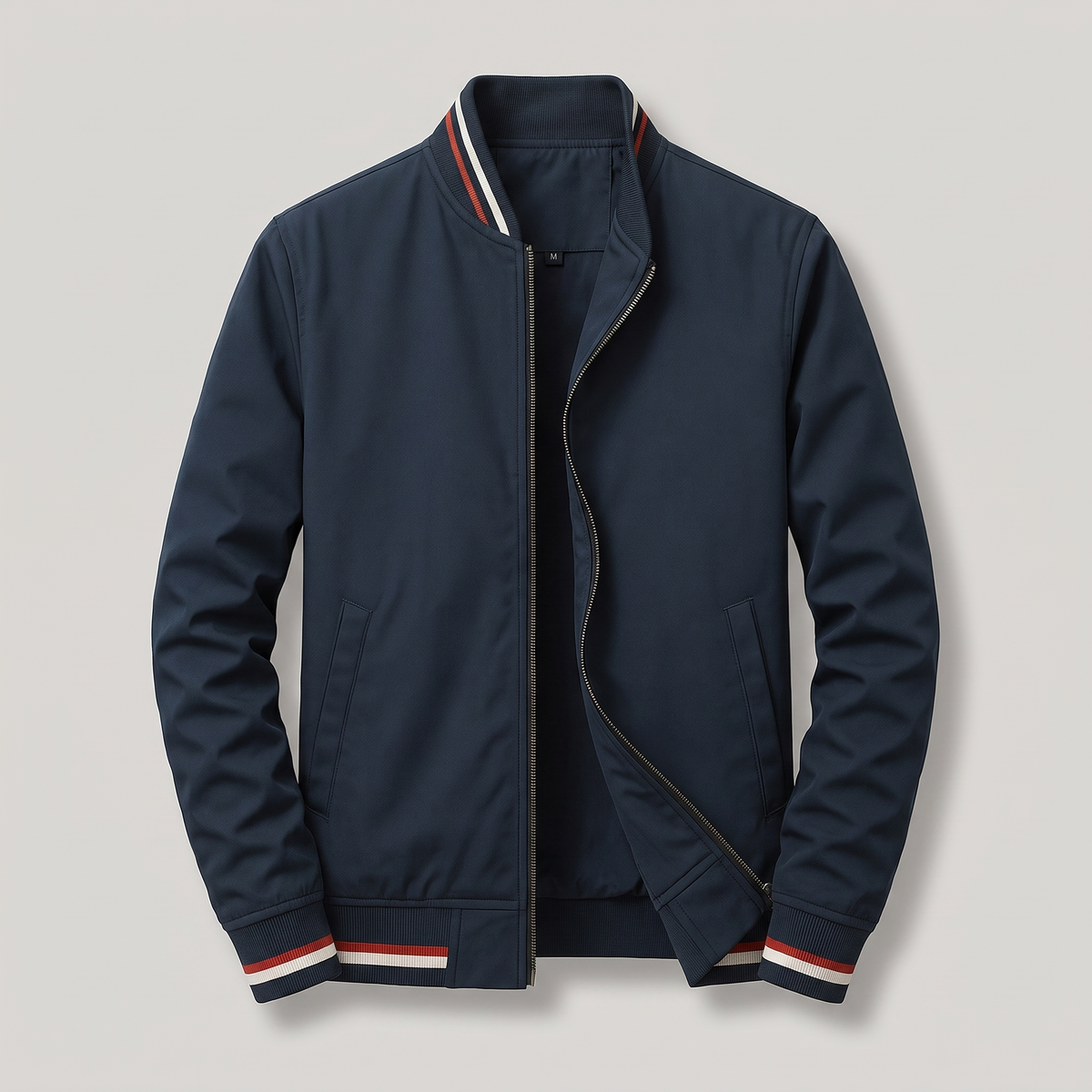 Herren Leichtjacke mit Zipp und Rippbündchen