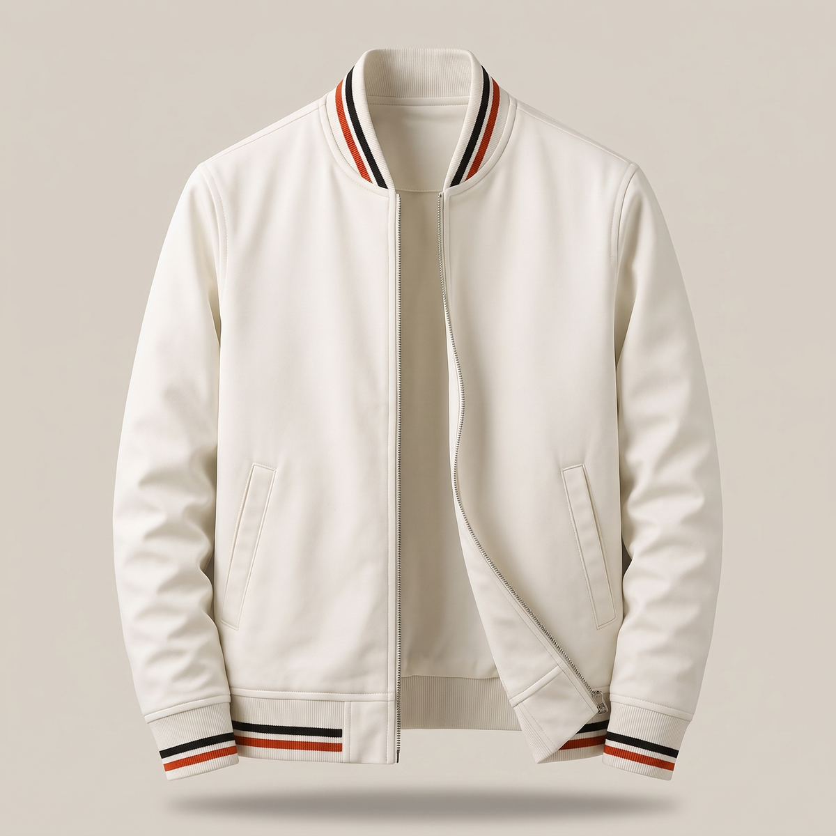 Herren Leichtjacke mit Zipp und Rippbündchen