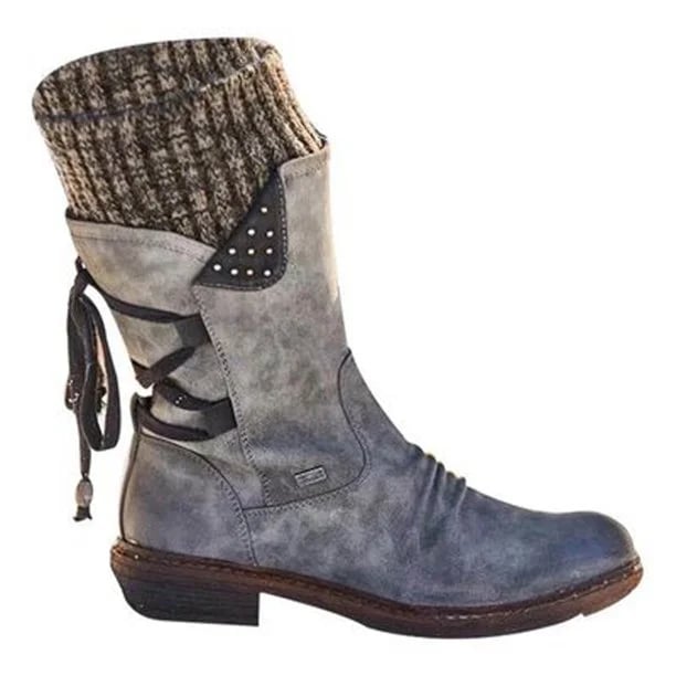 Wasserdichte Damen Stiefel Mit Wadenreißverschluss