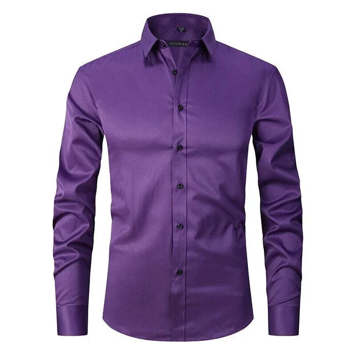 Knitterfreies Slim Fit Herren Stretchhemd