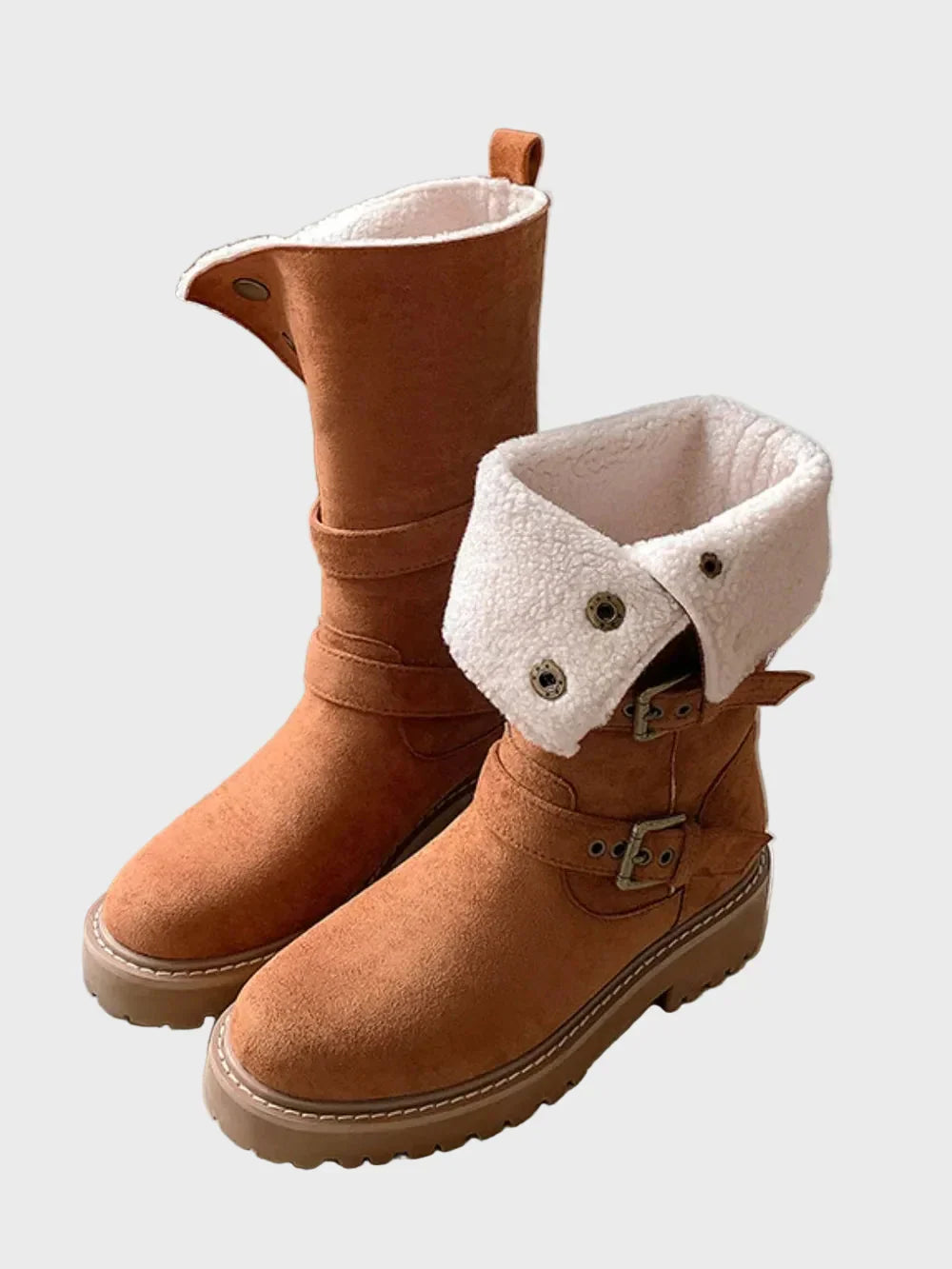 Hohe Damen Winterstiefel Mit Kunstfellfutter