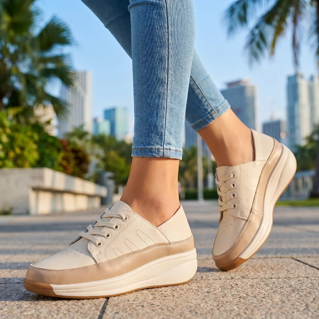 Bequeme Damen Schnürschuhe für den Alltag mit Dämpfung