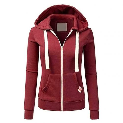 Taillierte Damen Kapuzenjacke mit durchgehendem Reissverschluss