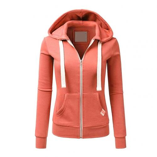 Taillierte Damen Kapuzenjacke mit durchgehendem Reissverschluss