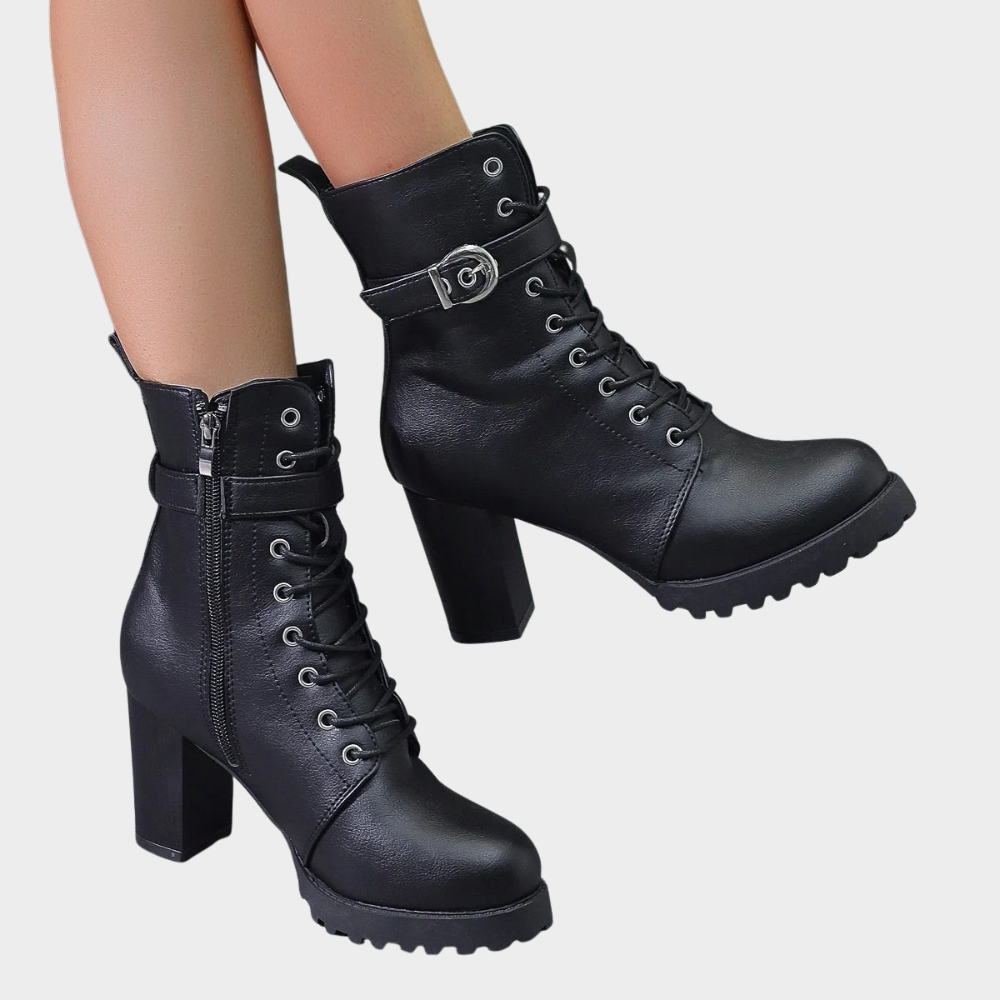 Damen Stiefeletten Mit Ausgestelltem Absatz Und Polstersohle