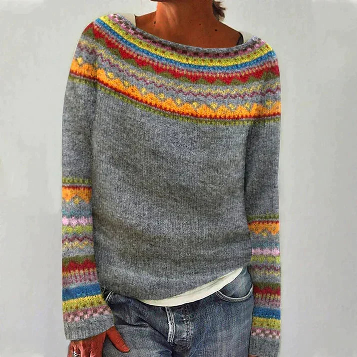 Damen Pullover Mit Print Und Langen Ärmeln