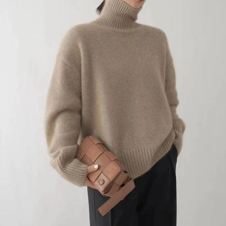 Damen Rollkragenpullover aus Weichem Feinstrick