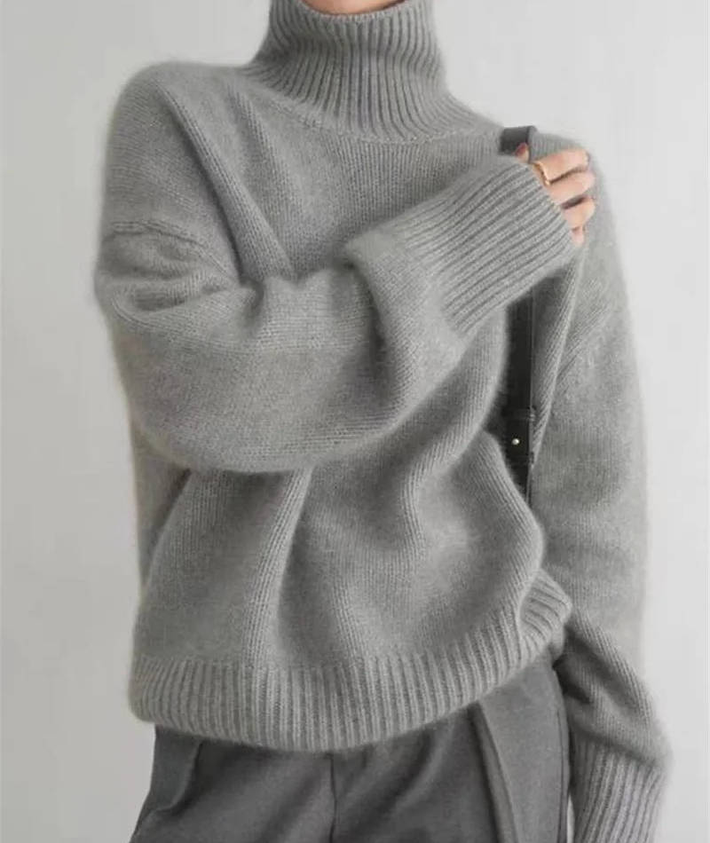 Damen Rollkragenpullover aus Weichem Feinstrick