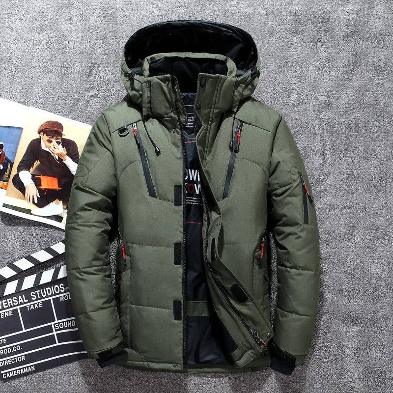 Herren Winterparka Wattiert mit Verstellbarer Kapuze