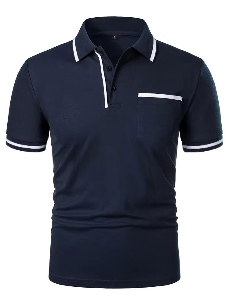 Herren Kurzarm-Poloshirt aus Baumwollmix mit Brusttasche