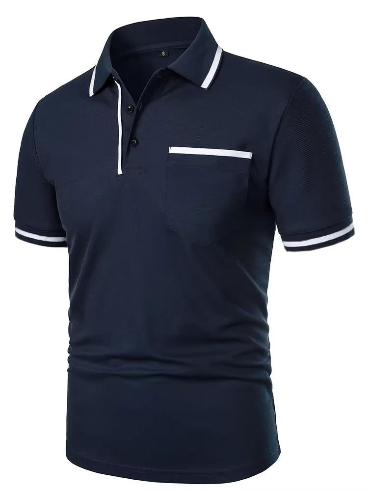 Herren Kurzarm-Poloshirt aus Baumwollmix mit Brusttasche