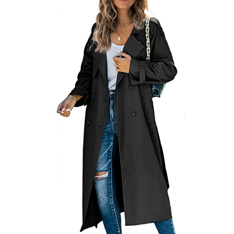 Langer Damen Trenchcoat für die Übergangszeit