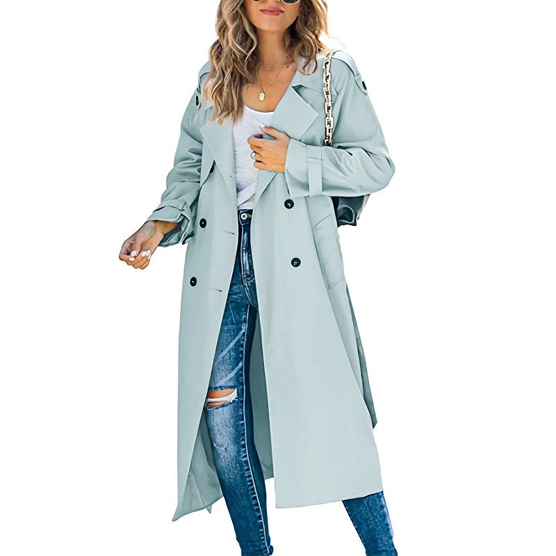 Langer Damen Trenchcoat für die Übergangszeit