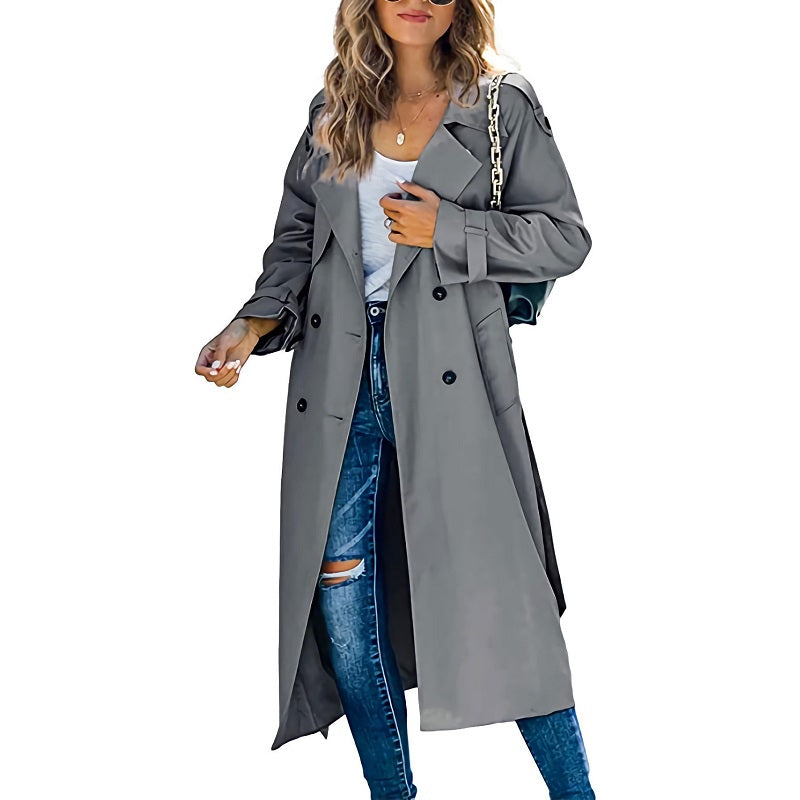 Langer Damen Trenchcoat für die Übergangszeit